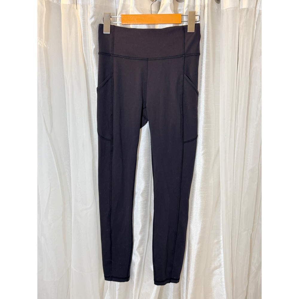 Lululemon Fast and Free Leggings Womens 4 Black High Rise Nulux Pockets